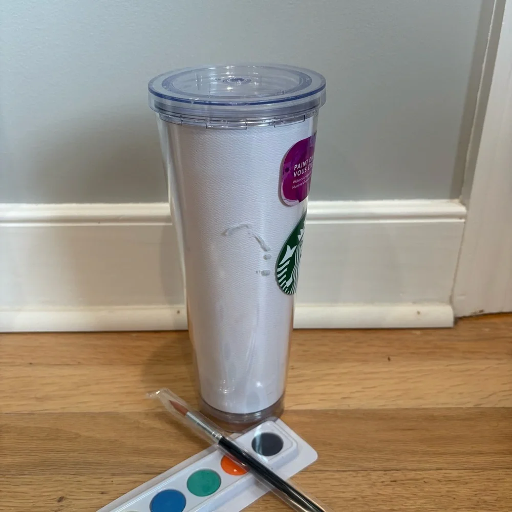 Starbucks Cold Cup 240z Tumbler Double Wall Acrylic Create Your Own Paint On Me - Picture 4 of 7